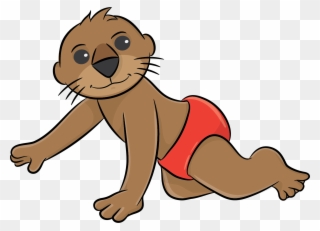 Otter Baby Ii - Little Otter Swim School Clipart