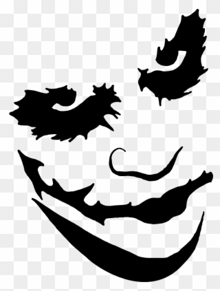 Joker Face Paint Png Transparent Stock - Pumpkin Carving Templates Joker Clipart