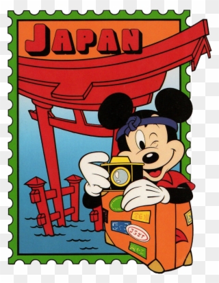 Japanese Clipart Mickey - Mickey Japan Stamp - Png Download