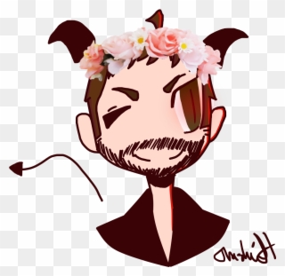 Its My Boi, Crowley, With A Flower Crown - Cartoon Clipart