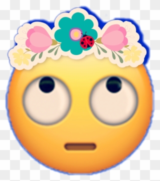 Emoji Ladybug Stckers Flowercrown ' - Emoji Clipart