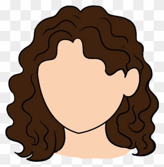 How To Draw Curly Hair - Easy Anime Girl Drawing With Curly Hair Clipart