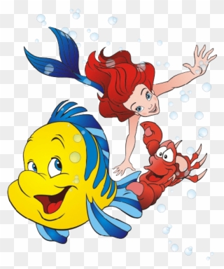 La Sirenita Con Flounder Clipart