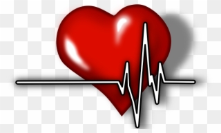 Heart Attacks And Defibrillators - Heart With Ecg Tracing Clipart