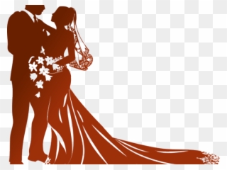 Gate Clipart Marriage - Wedding Couple Silhouette Vector - Png Download