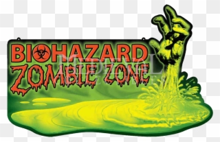 Biohazard Zombie Warning Wall Sign Clipart