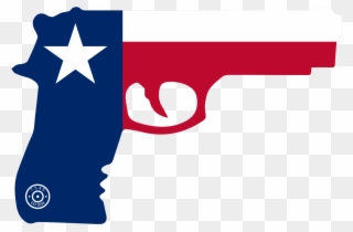 State Of Texas Gun Window Decal - Texas Flag And Gun Clipart