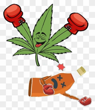 Liquor Clipart Alcahol - Cartoon Drawing Of Weed - Png Download