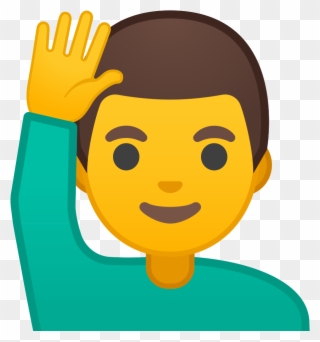 Man Raising Hand Icon - Doctor Emoji Clipart