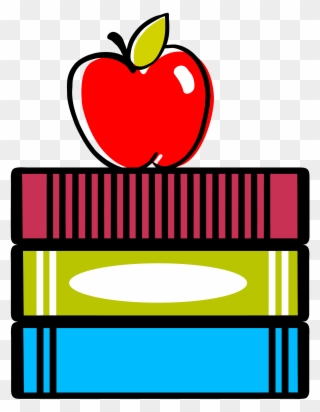 Graphic Of Books With Apple - Apple On The Table Clipart - Png Download