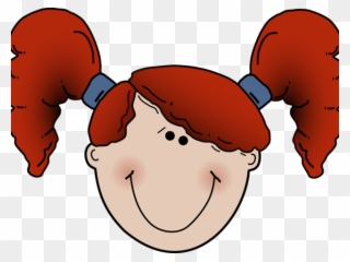Ponytail Clipart Child Face - Bow In Hair Clipart - Png Download