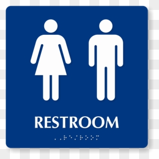 Men And Women Pictogram Braille Unisex Restroom Sign - Bathroom Sign Clipart