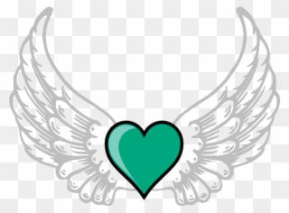 Mq Green Heart Hearts Wings Wing - Purple Angel Wings Clipart