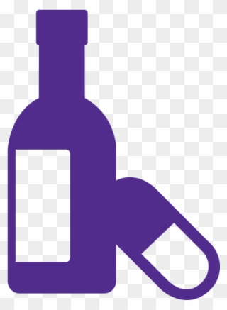Bottle Of Wine And A Pill - Alcohol And Drug Clipart - Png Download