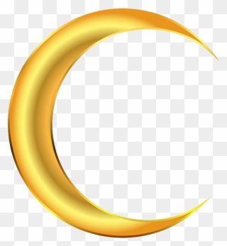 Evening Clipart Yellow Moon - Half Moon Gold Png Transparent Png