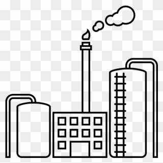 Oil Refinery Rubber Stamp - Oil Factory Drawing Clipart