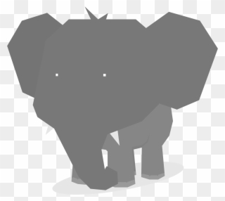 Clipart Elephant Minimal Flat Design Animal Big - Drawing - Png Download