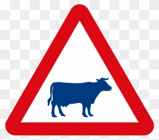 Vienna Convention Road Sign Aa 15a V2 Lht - Cattle Road Sign Clipart