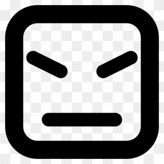 Angry Face Of Square Shape And Straight Lines Comments - Miiverse Icon ...