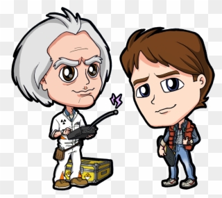 1985 Back To The Future Doc Brown Marty Mcfly By Zphal - Back To The Future Cartoon Png Clipart