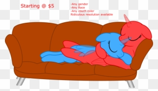 Waveywaves, Commission, Couch, Generic Pony, Safe, - Studio Couch Clipart