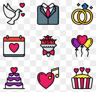 Wedding - Married Icons Clipart