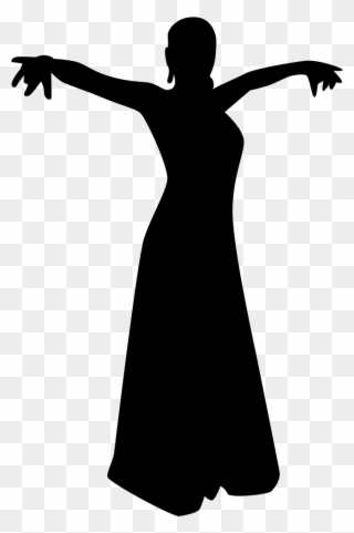 Female Flamenco Dancer Silhouette With Extended Arms - Siluetas De Brazos De Mujer Clipart