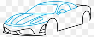 Cars Drawings - Sport Car Drawing Step By Step Clipart