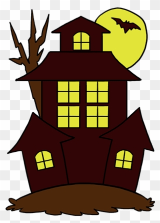 How To Draw Haunted House - Draw A Haunted House Step Clipart