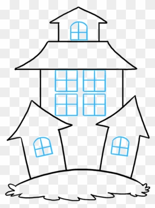 How To Draw Haunted House - Draw A Real Haunted House Clipart