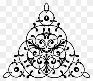 Ornament Computer Icons Christmas Tree Symmetry Black - Dutch Folk Art Thank You Card Clipart