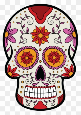 Tete De Mort Mexicaine - Free Sugar Skull Clip Art - Png Download