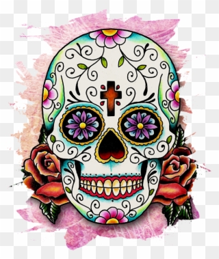 Click And Drag To Re-position The Image, If Desired - Mixed Media Sugar Skulls Clipart