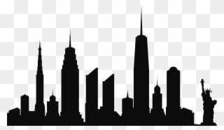 New York City Skyline Silhouette Png Clip Artu200b - Statue Of Liberty Transparent Png