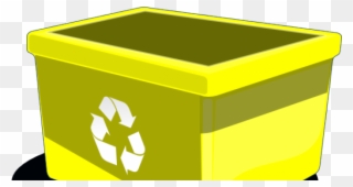Plastic Clipart Recycling Box - Yellow Paper Recycling Bin - Png Download
