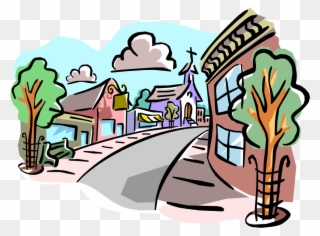 Community Clipart Story Setting - Neighborhood Clipart - Png Download