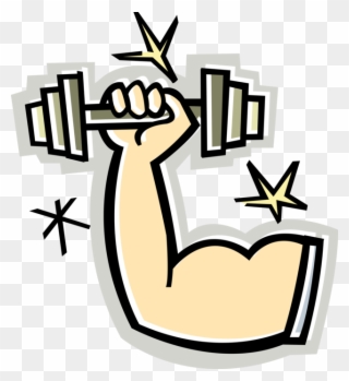 Vector Illustration Of Weightlifter Muscular Arm With - Arm Lifting Weight Clipart - Png Download