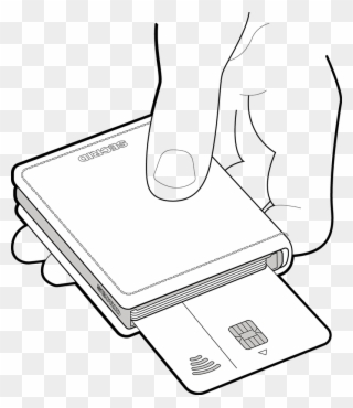 Use The Card At The Back For Contactless Payment Without - Line Art Clipart