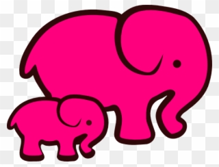 Elephants Mom And Baby Clipart - Png Download