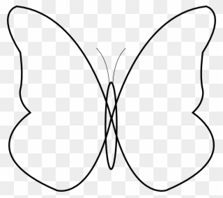 Butterfly Clip Art At - Transparent Background Butterfly Outline Png