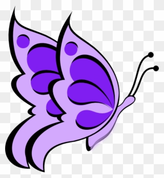 Butterfly Purple Light Clip Art At Clker - Butterfly Cute Clip Art - Png Download