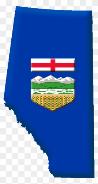 Alberta-flag Contour - Flag Map Of Alberta Clipart