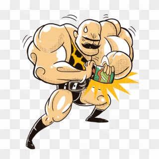 A Strong And Muscled Man Trying To Open A Pickles Pot - Strong & Muscled Clipart