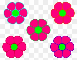 5 Clipart Pink - 5 Flowers Clipart Png Transparent Png