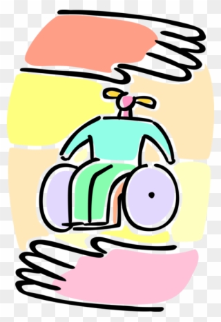 Vector Illustration Of Young Patient In Handicapped Clipart