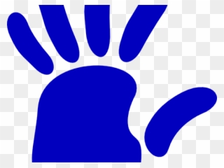 Handprint Clipart Blue - Left Hand - Png Download