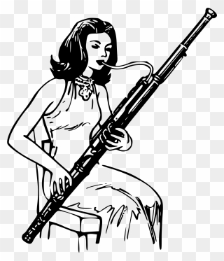 Woman Playing Bassoon - Bassoon Clip Art - Png Download