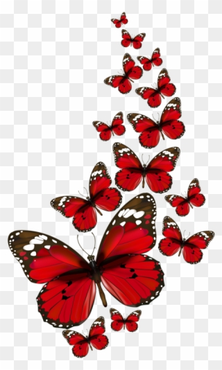 Papillons Red Butterfly, Butterfly Kisses, Butterfly - Red Butterflies Png Clipart