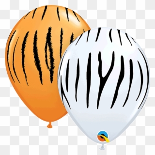 6 Pack Jungle Tiger Stripes Latex Balloons Clipart