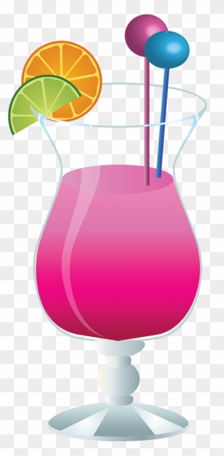 Glass,bar - Pink Cocktail Tile Coaster Clipart